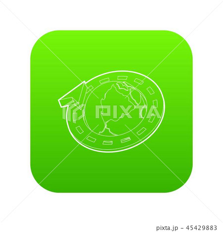 Road around earth globe icon green vector 45429883