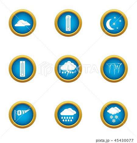 Ambience icons set, flat style 45430077