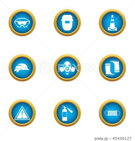 Electric welding icons set, flat style 45430127