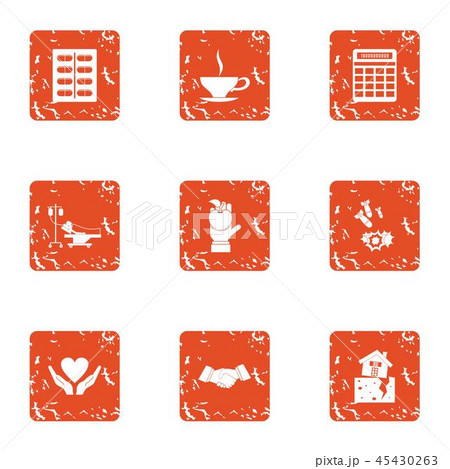 Medical donate icons set, grunge style 45430263