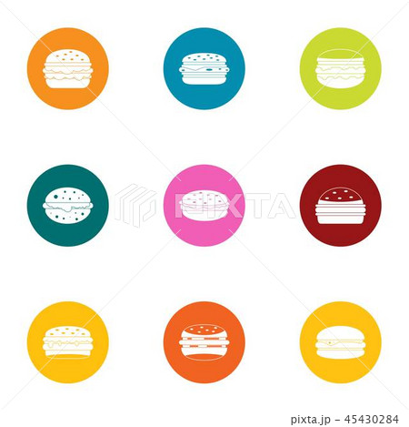 Loaf meat icons set, flat style 45430284