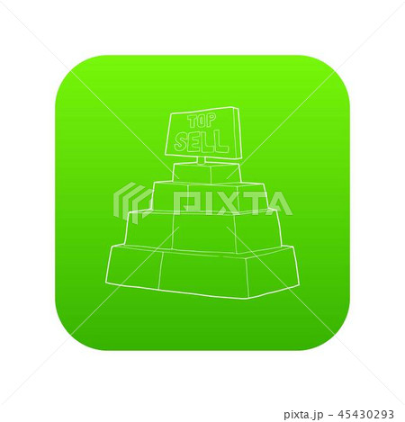 Top sale sign on a podium icon green vector Top sale sign on a podium icon green vector 45430293