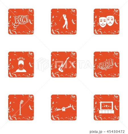 Elite sport icons set, grunge style 45430472