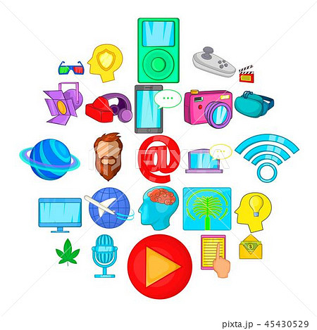 Patent icons set, cartoon style 45430529