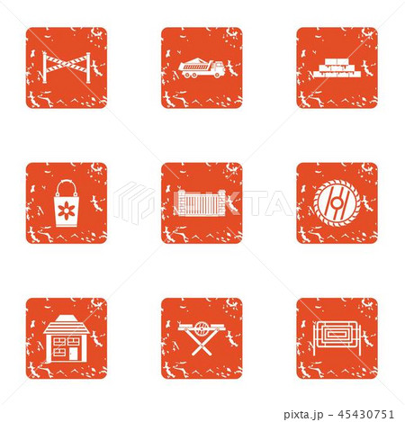 Slog icons set, grunge style Slog icons set, grunge style 45430751
