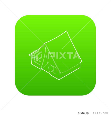 Tent icon green vector 45430786