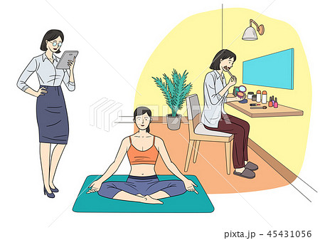 Different human daily life, ordinary and healthy lifestyle vector illustration 002 Different human daily life, ordinary and healthy lifestyle vector illustration 002 45431056