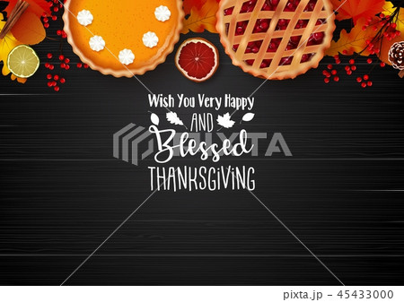 Happy Thanksgiving day with traditional holiday di 45433000