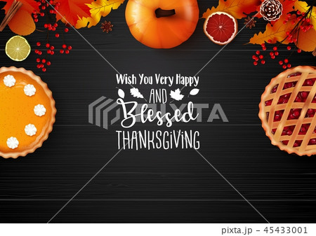 Happy Thanksgiving day with traditional holiday di 45433001