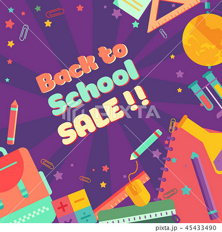 Back to school Sale banner, discount flat template 45433490
