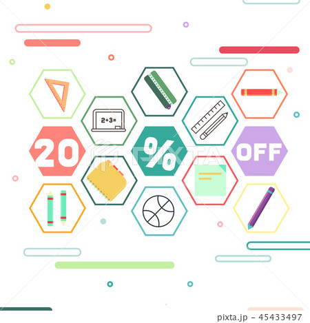 Back to school Sale banner, discount flat template 45433497