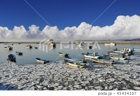 冬の風景 流氷 農漁村 45434107