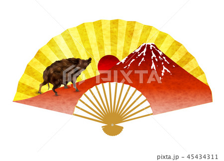 亥 富士山 年賀状 アイコン 亥 富士山 年賀状 アイコン 45434311