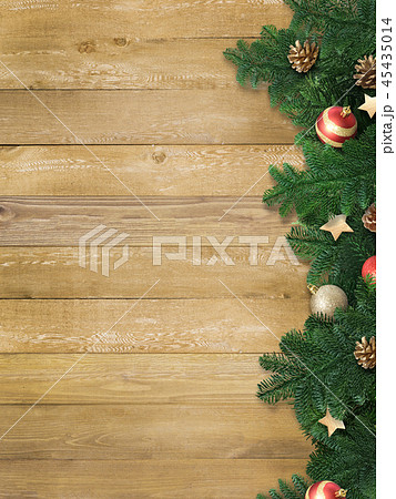 背景-木目-クリスマス-飾り 45435014