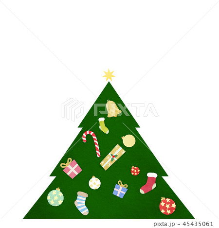 背景 クリスマス ツリー 飾りのイラスト素材 45435061 Pixta