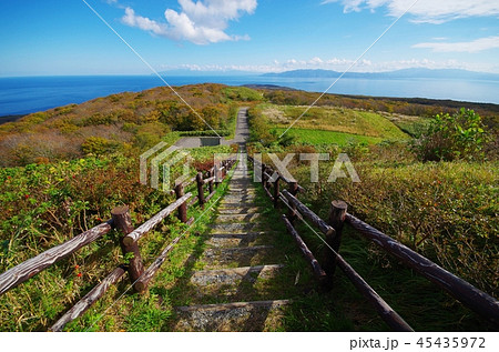 球島山からの眺望と階段 45435972
