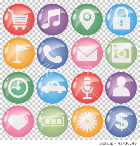 Mobile app icon set round Mobile app icon set round 45436149