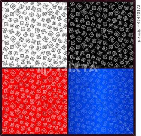 Collection of seamless patterns with snow flakes 45440172