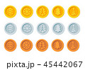 Cryptocurrency logo set for Christmas Fairs and Markets. Santa Claus crypto currency Christmas 45442067