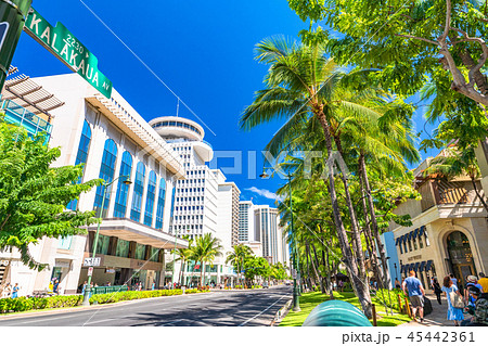 《ハワイ》ワイキキのメインストリート・カラカウア通り 45442361