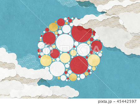 空　雲　粒々　和紙の風合い 45442597