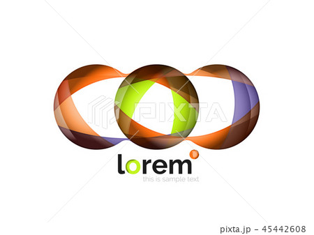 Abstract geometric design logo made of flowing elements Abstract geometric design logo made of flowing elements 45442608