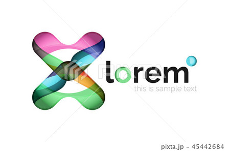 Geometric abstract business icon template, smooth shape 45442684