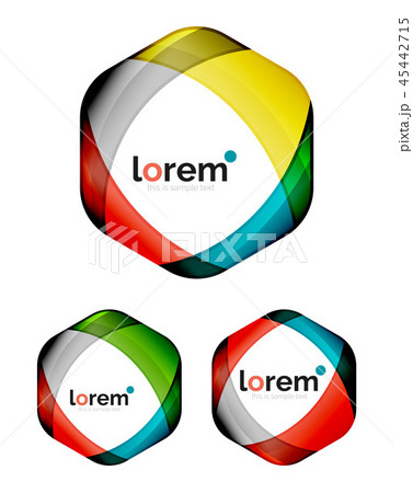Set of geometric shape convergence logo design templates Set of geometric shape convergence logo design templates 45442715