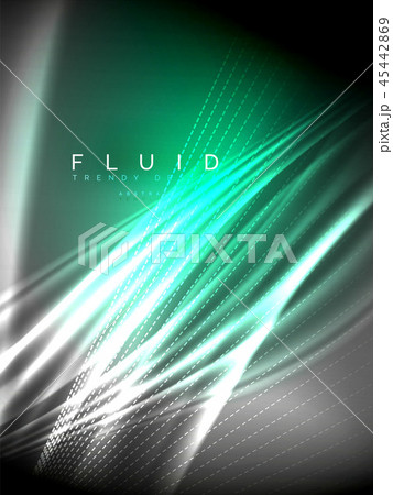 Neon glowing wave, magic energy and light motion background. Vector illustration Neon glowing wave, magic energy and light motion background. Vector illustration 45442869