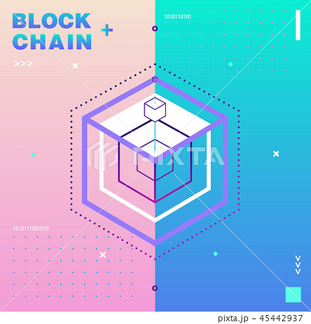 Blockchain memphis style,technology, digital 45442937