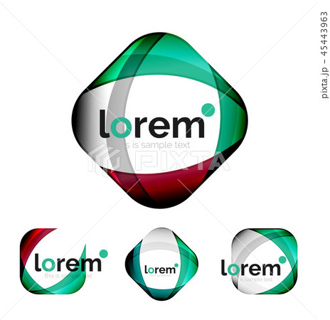 Set of geometric shape convergence logo design templates 45443963