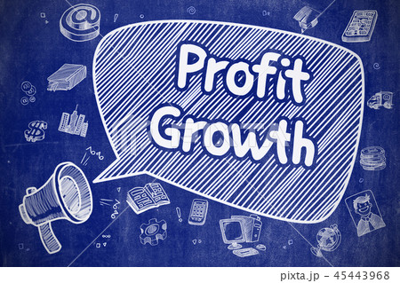 Profit Growth - Hand Drawn Illustration on Blue Chalkboard. Profit Growth - Hand Drawn Illustration on Blue Chalkboard. 45443968