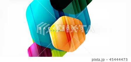 Glossy color hexagons modern composition background, shiny glass design 45444473