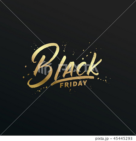 Black Friday. Illustration of gold lettering label for Black Friday sale 45445293