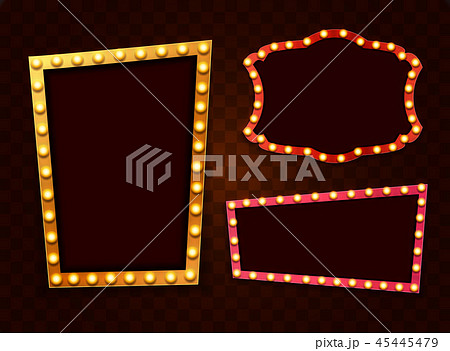Vintage 3d light retro frames. Vector Illustration 45445479