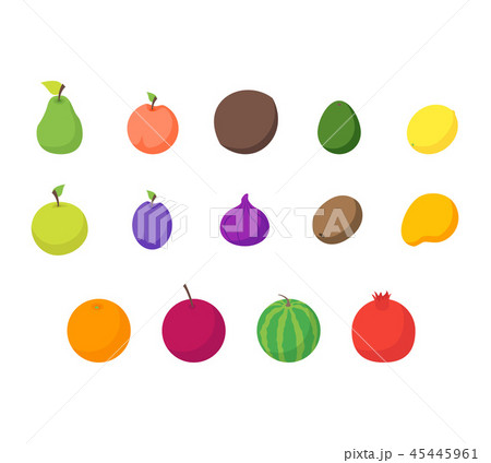 Fruits and Berries 3d Icons Set Isometric View. Vector 45445961