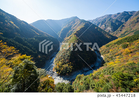 秋の祖谷渓 ひの字渓谷(徳島県三好市西祖谷山村) 秋の祖谷渓 ひの字渓谷(徳島県三好市西祖谷山村) 45447218