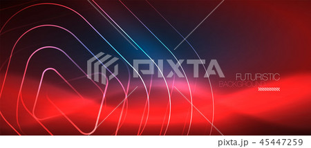 Neon glowing techno lines, hi-tech futuristic abstract background template with geometric shapes 45447259