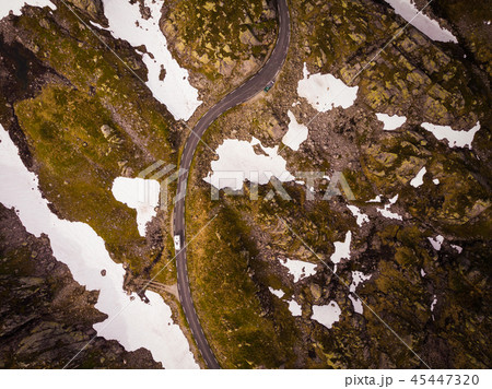 Road with camper cars in mountains Norway. Road with camper cars in mountains Norway. 45447320
