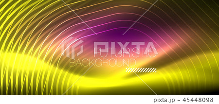 Neon glowing lines, magic energy space light concept, abstract background wallpaper design 45448098