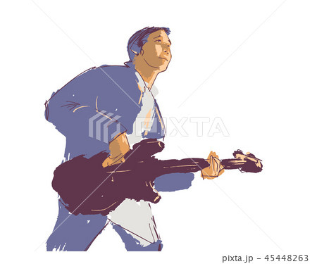 Illustration of young musician playing guitar Illustration of young musician playing guitar 45448263