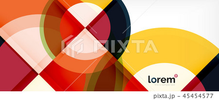 Modern geometric circles abstract background, colorful round shapes with shadow effects 45454577