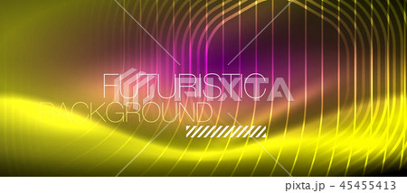 Neon glowing lines, magic energy space light concept, abstract background wallpaper design Neon glowing lines, magic energy space light concept, abstract background wallpaper design 45455413