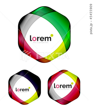 Set of geometric shape convergence logo design templates 45455909