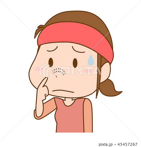 女性 肌の悩み 小鼻 黒ずみ 女性 肌の悩み 小鼻 黒ずみ 45457267