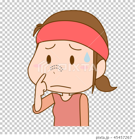 女性 肌の悩み 小鼻 黒ずみ 女性 肌の悩み 小鼻 黒ずみ 45457267