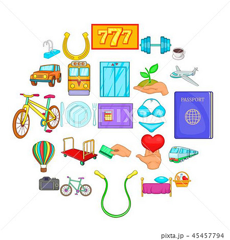 Attendance icons set, cartoon style Attendance icons set, cartoon style 45457794