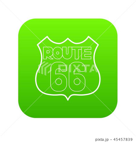 Route 66 shield icon green vector 45457839