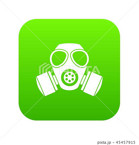 Chemical gas mask icon digital green Chemical gas mask icon digital green 45457915