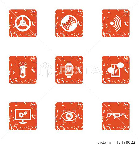 Operative intervention icons set, grunge style 45458022
